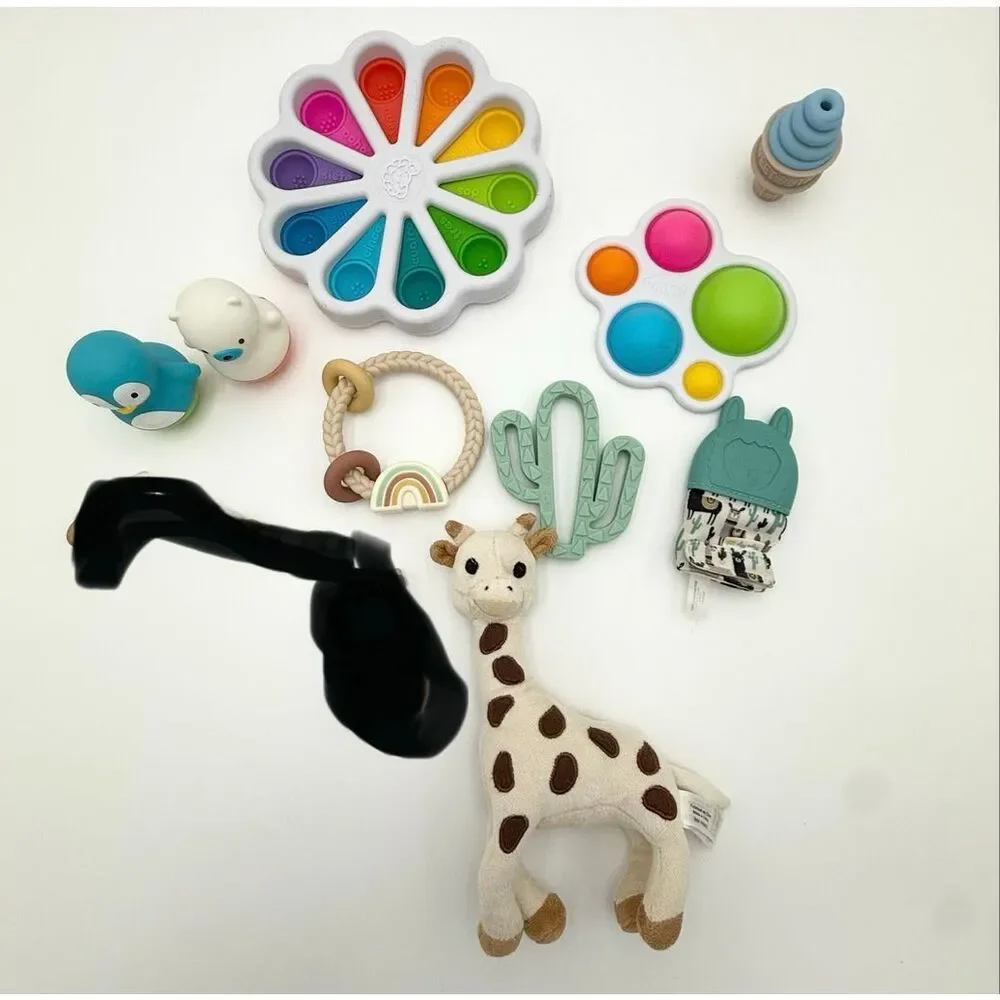 Fat Brain Toys Itzy Ritzy Sweetooth Vulli Lot of Infant Developmental Toys - All